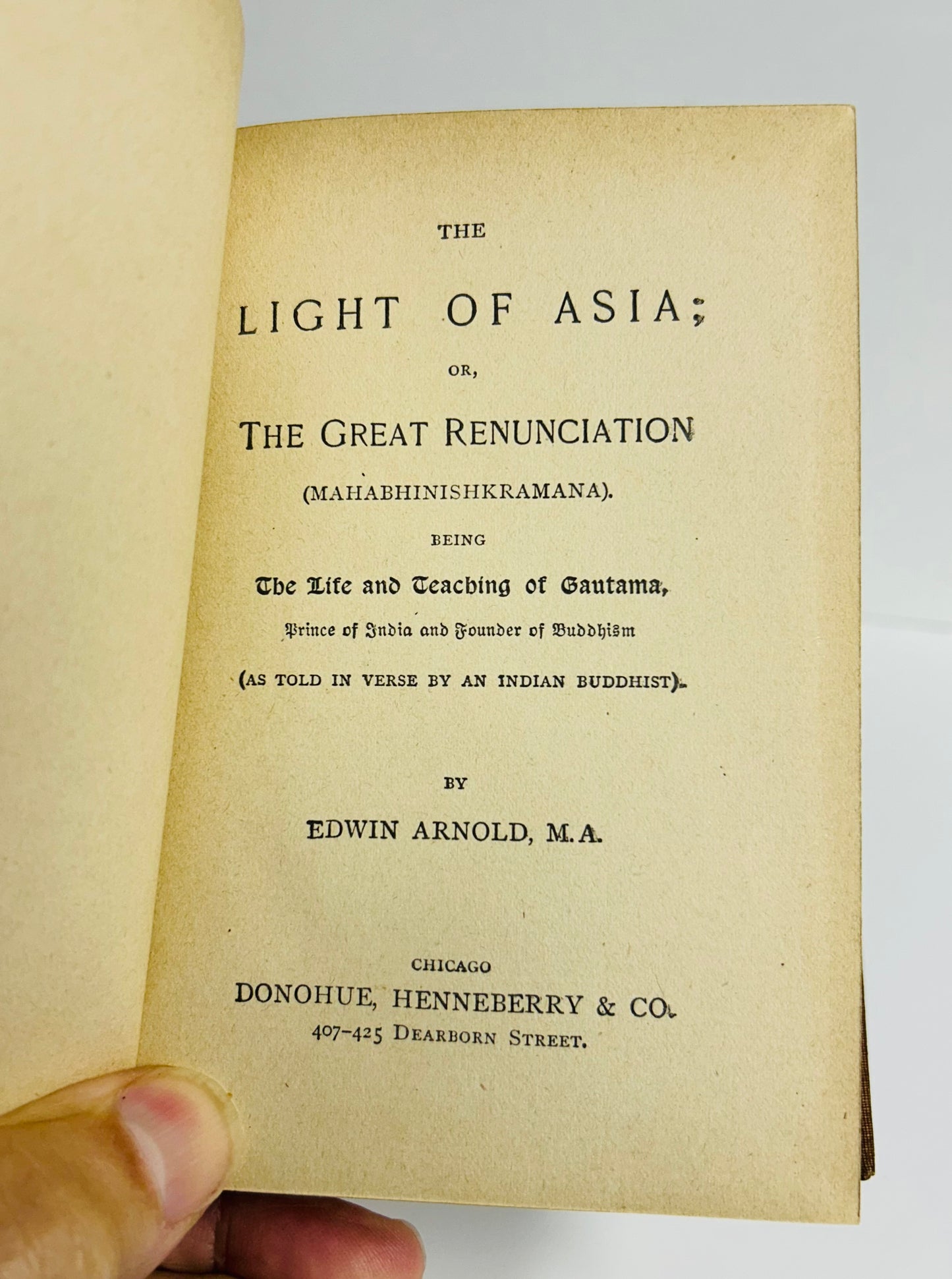 Light of Asia or the Great Renunciation