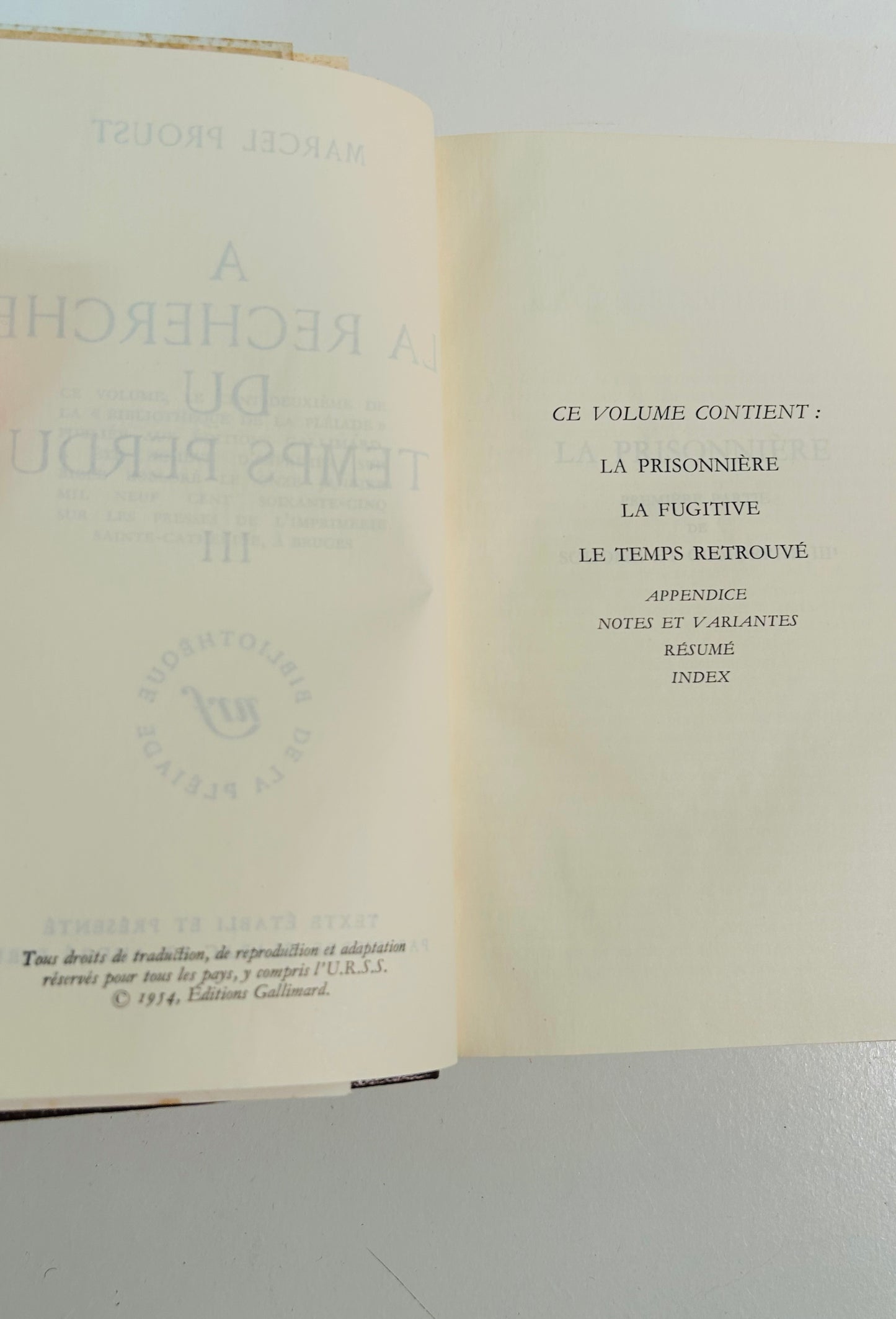 À la Recherche du temps Perdu (3 volume set, in French)