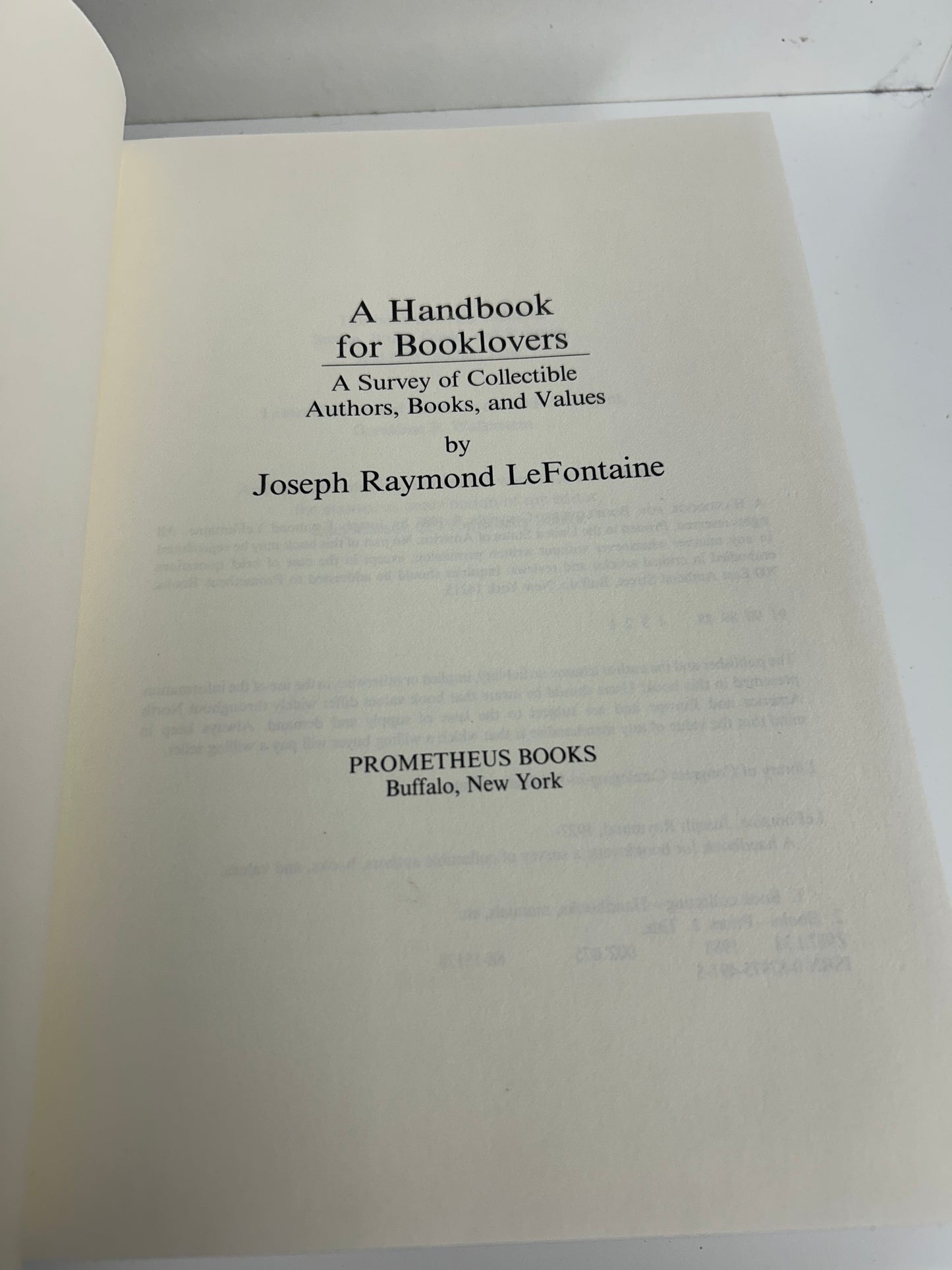A Handbook for Booklovers