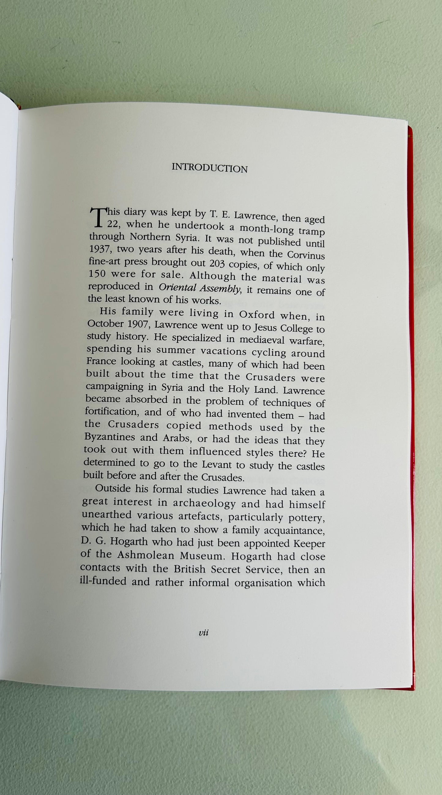 The Diary Kept by TE Lawrence While Traveling in Arabia in 1911