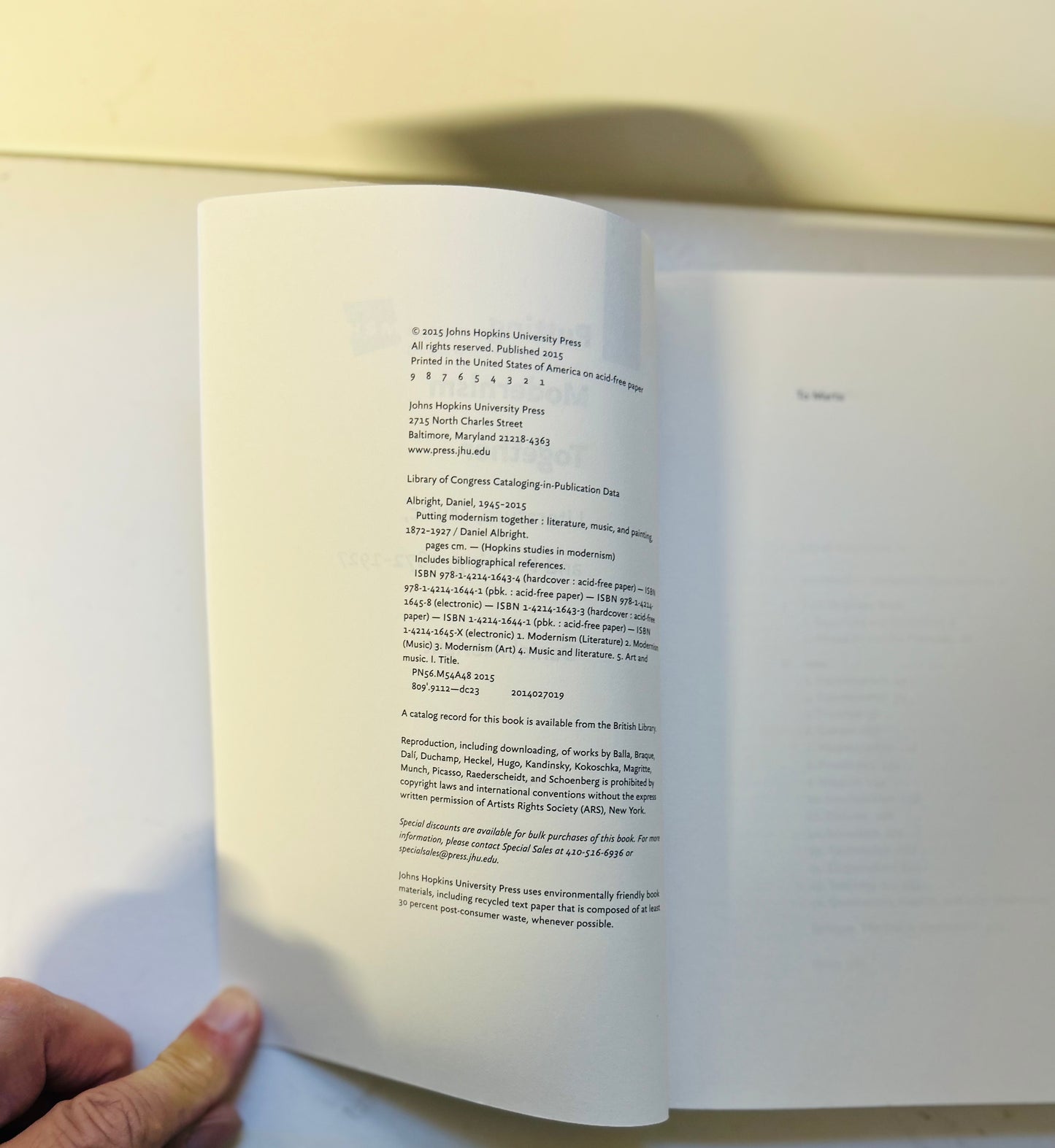 Putting Modernism Together: Literature, Music, and Painting, 1872-1927