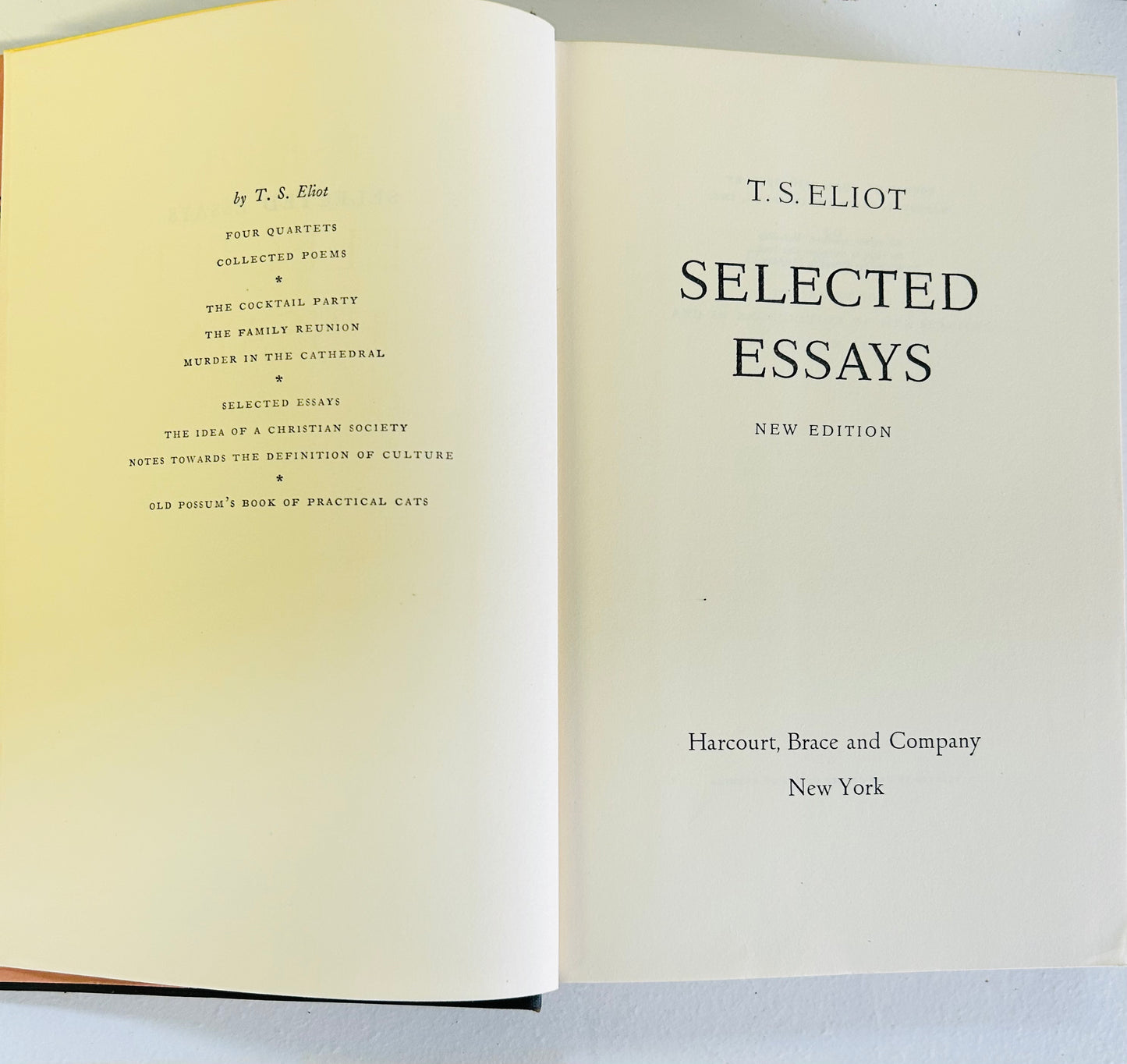 Selected Essays of T.S. Eliot