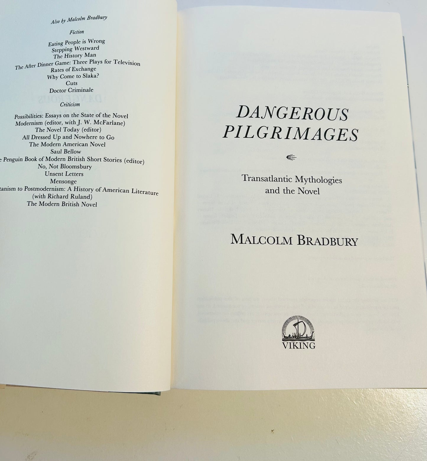 Dangerous Pilgrimages: Transatlantic Mythologies and the Novel