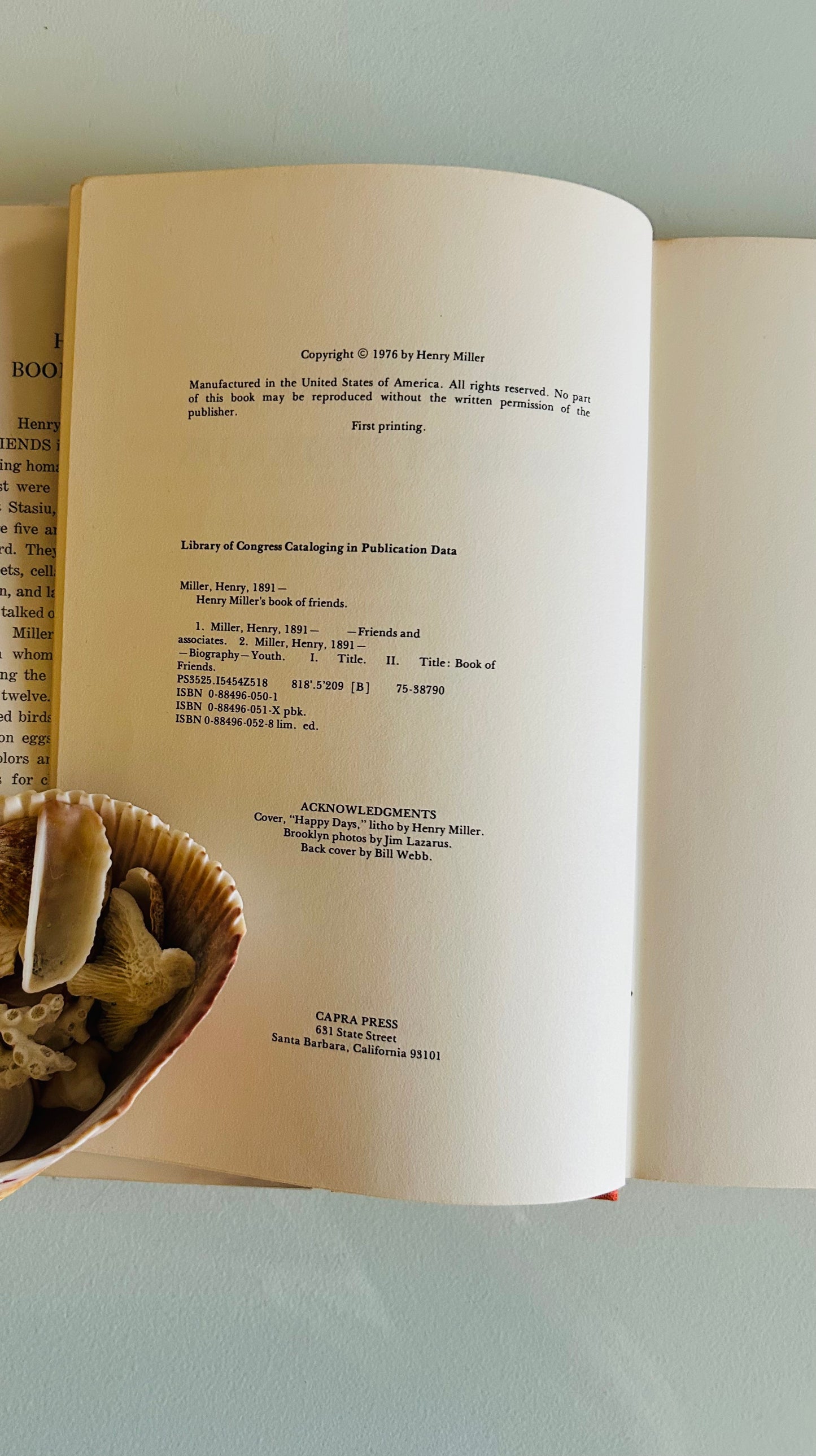 Henry Miller’s Book of Friends (signed copy)