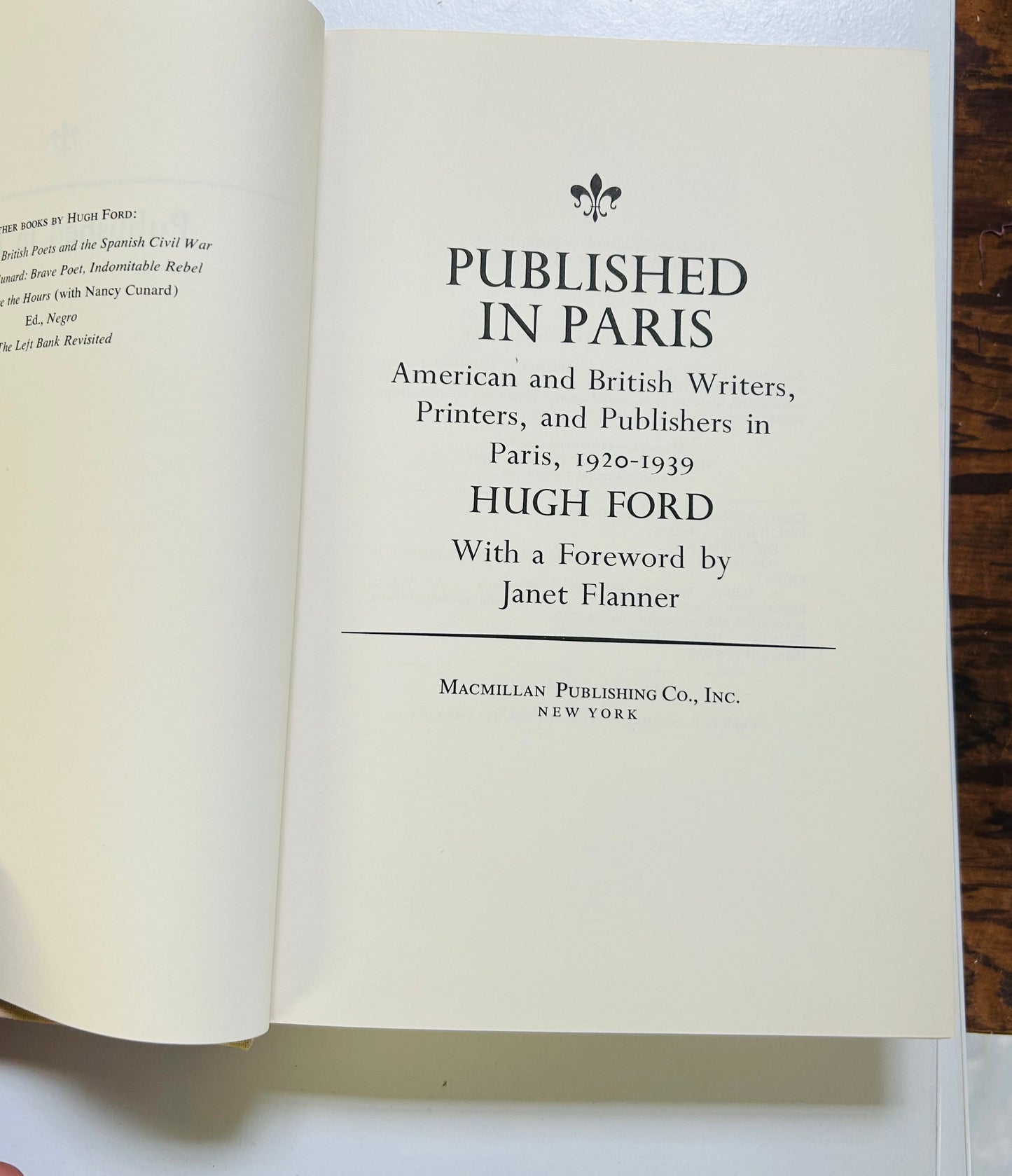 Published in Paris: American and British Writers, Printers, and Publishers in Paris, 1920-1939