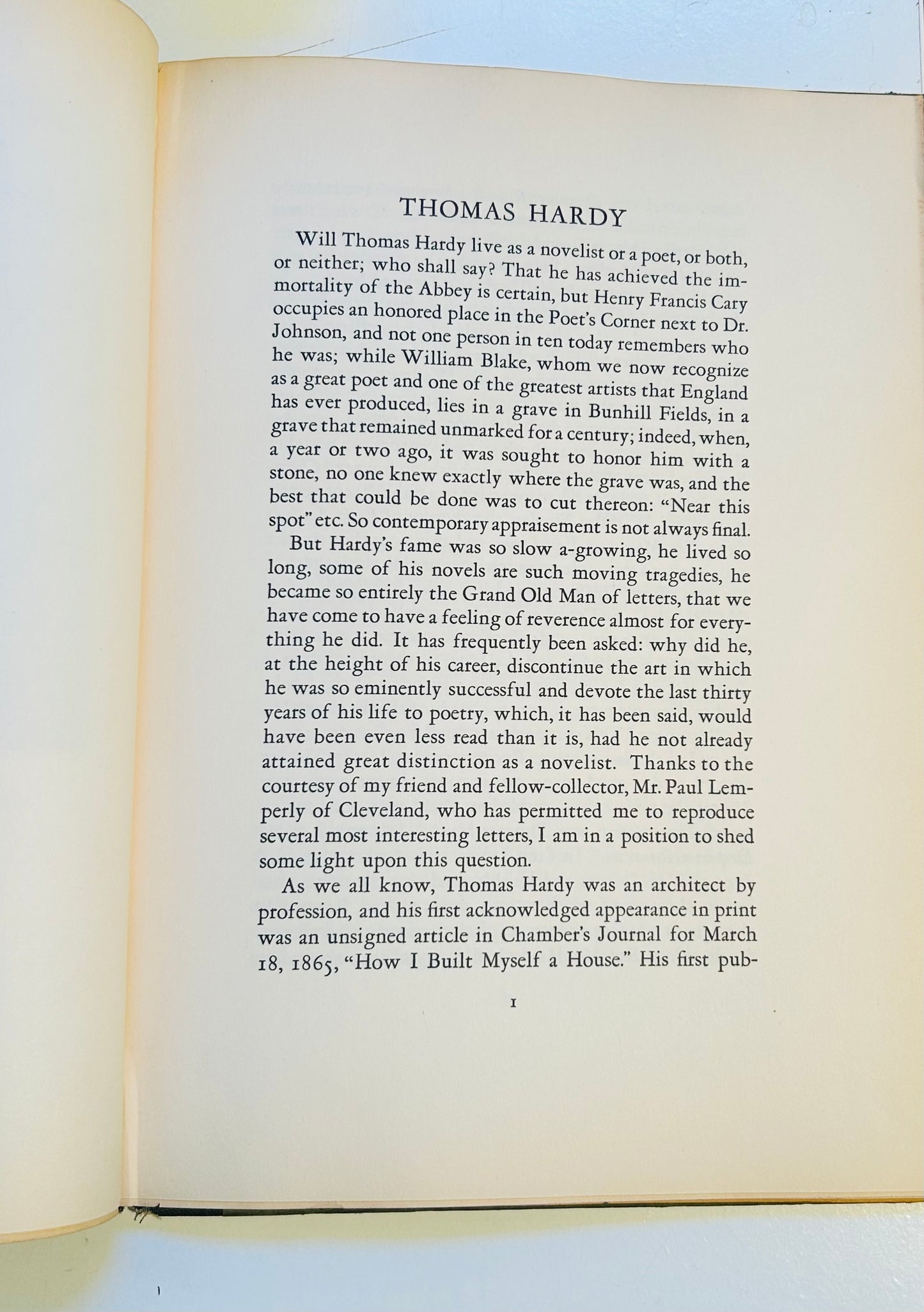 Thomas Hardy: Novelist or Poet?