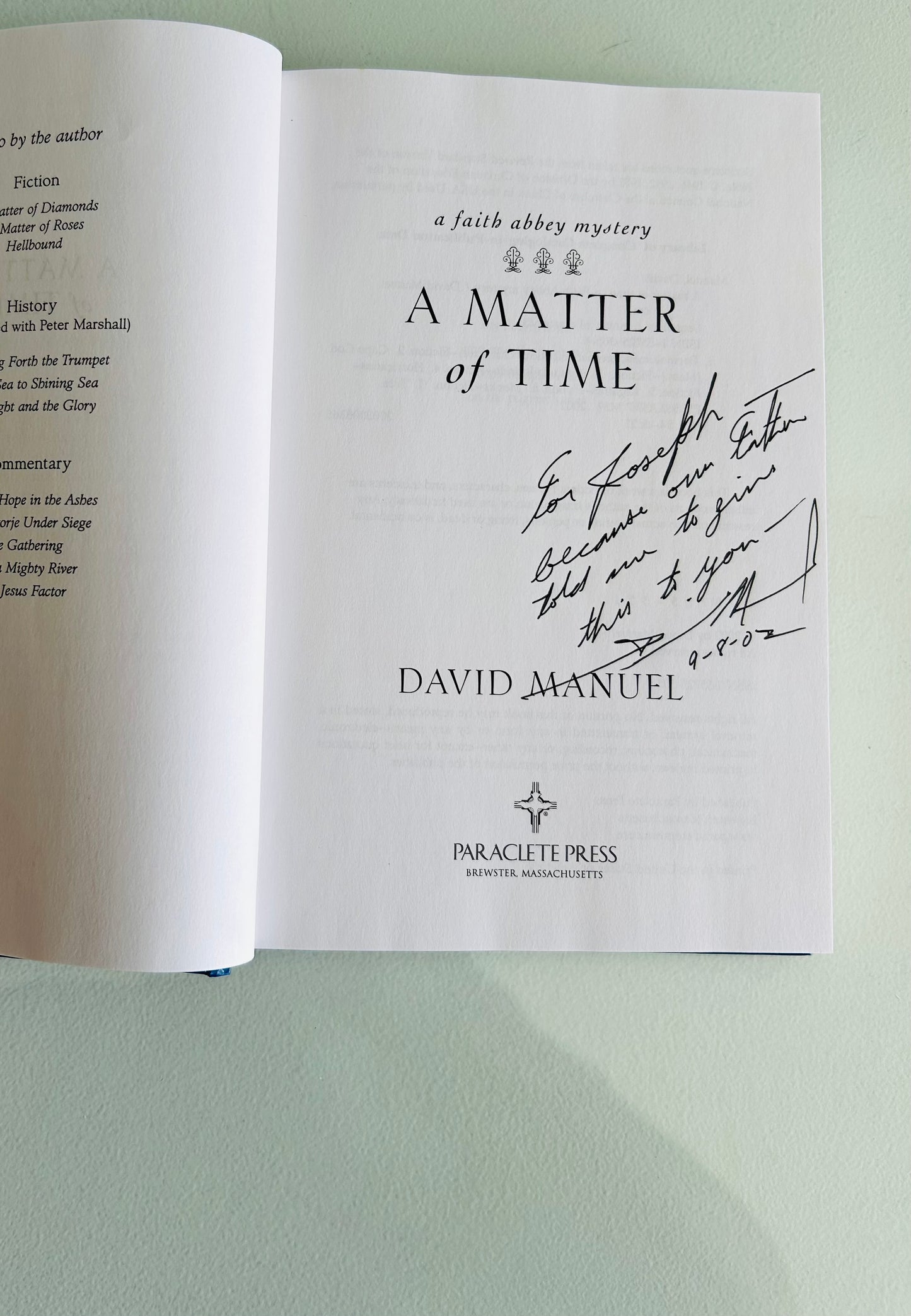 A Matter of Time (signed copy)