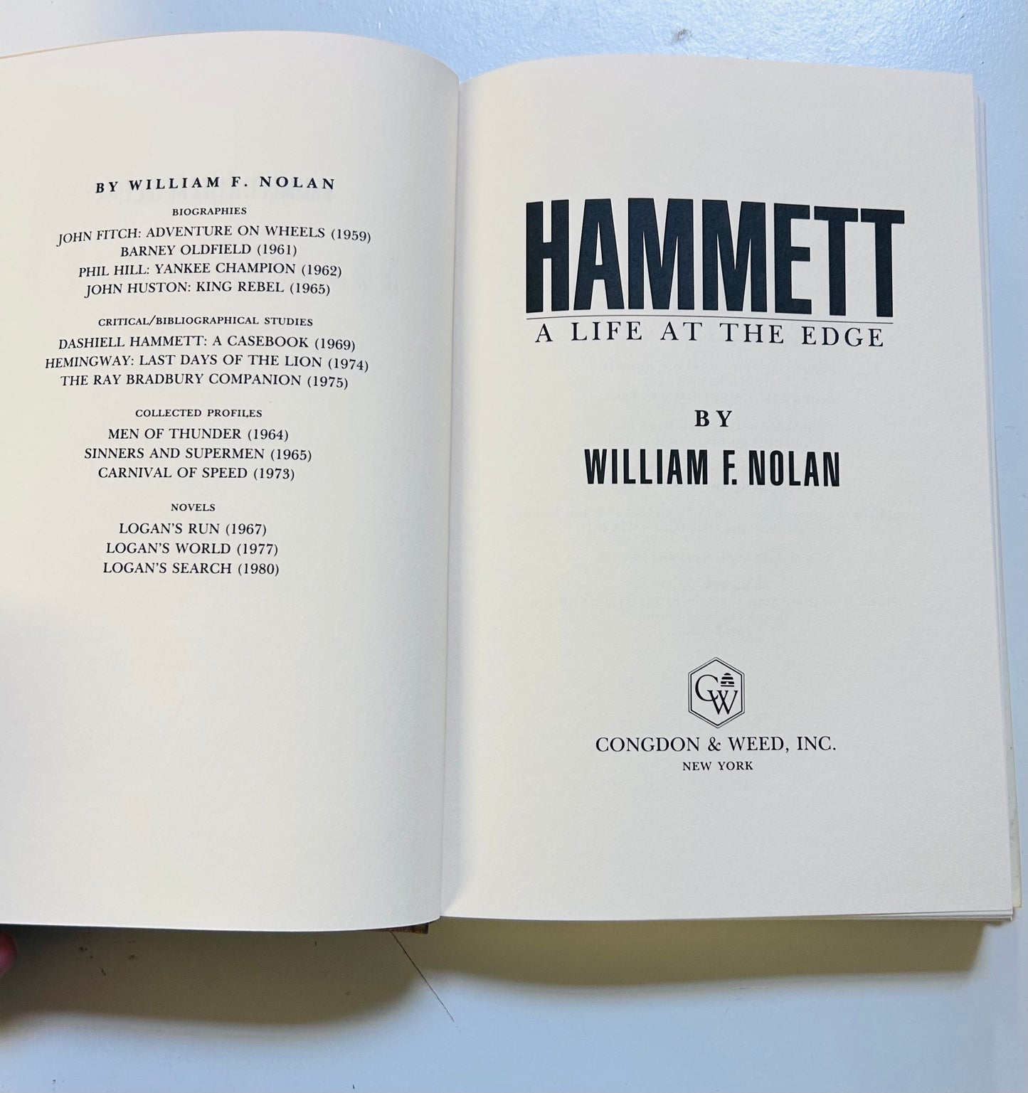 Hammett: A Life at the Edge (signed copy)