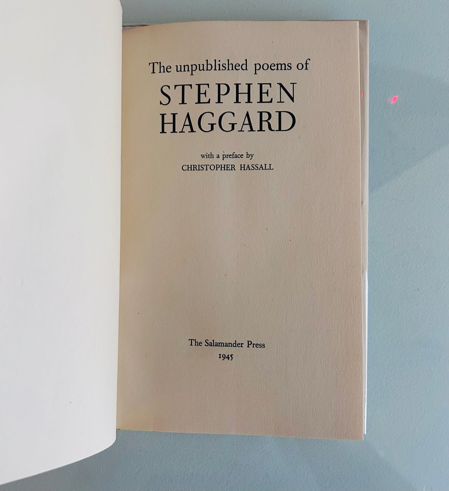 The Unpublished Poems of Stephen Haggard