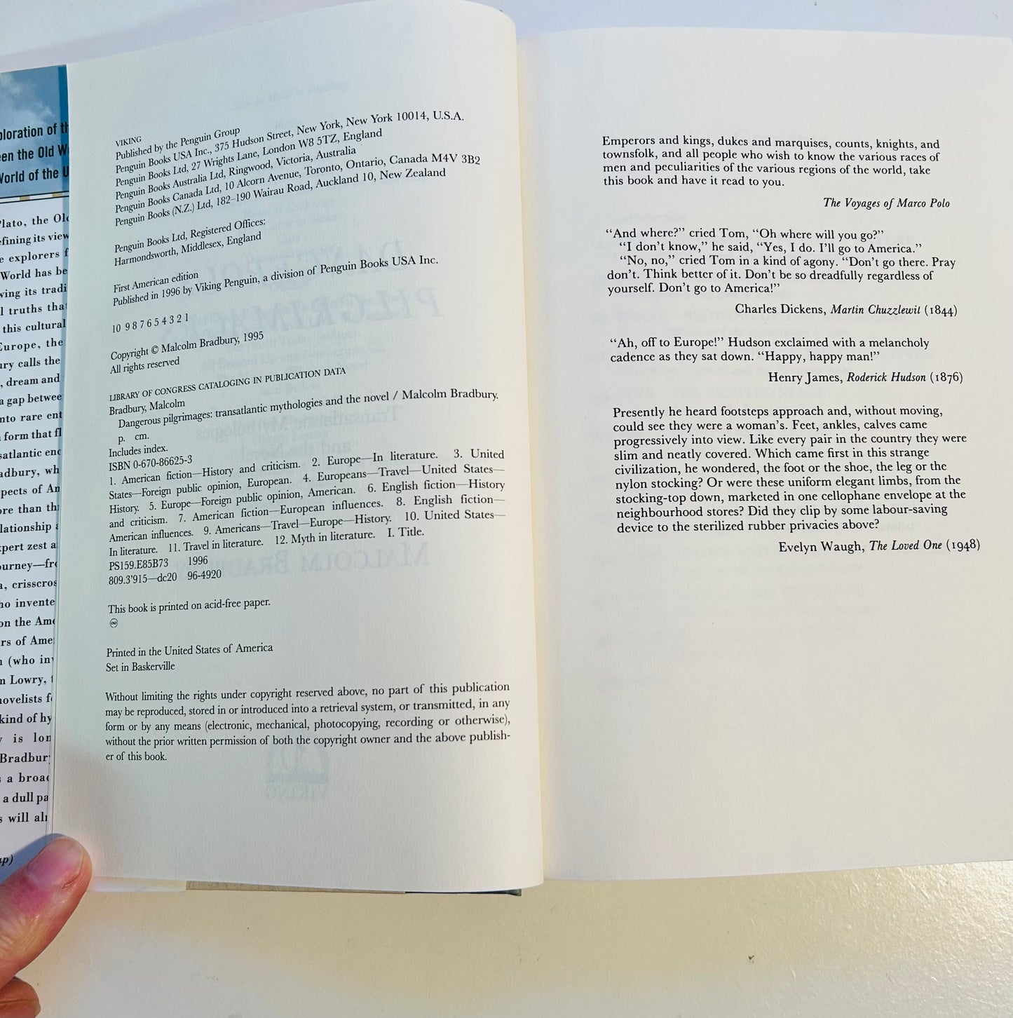 Dangerous Pilgrimages: Transatlantic Mythologies and the Novel