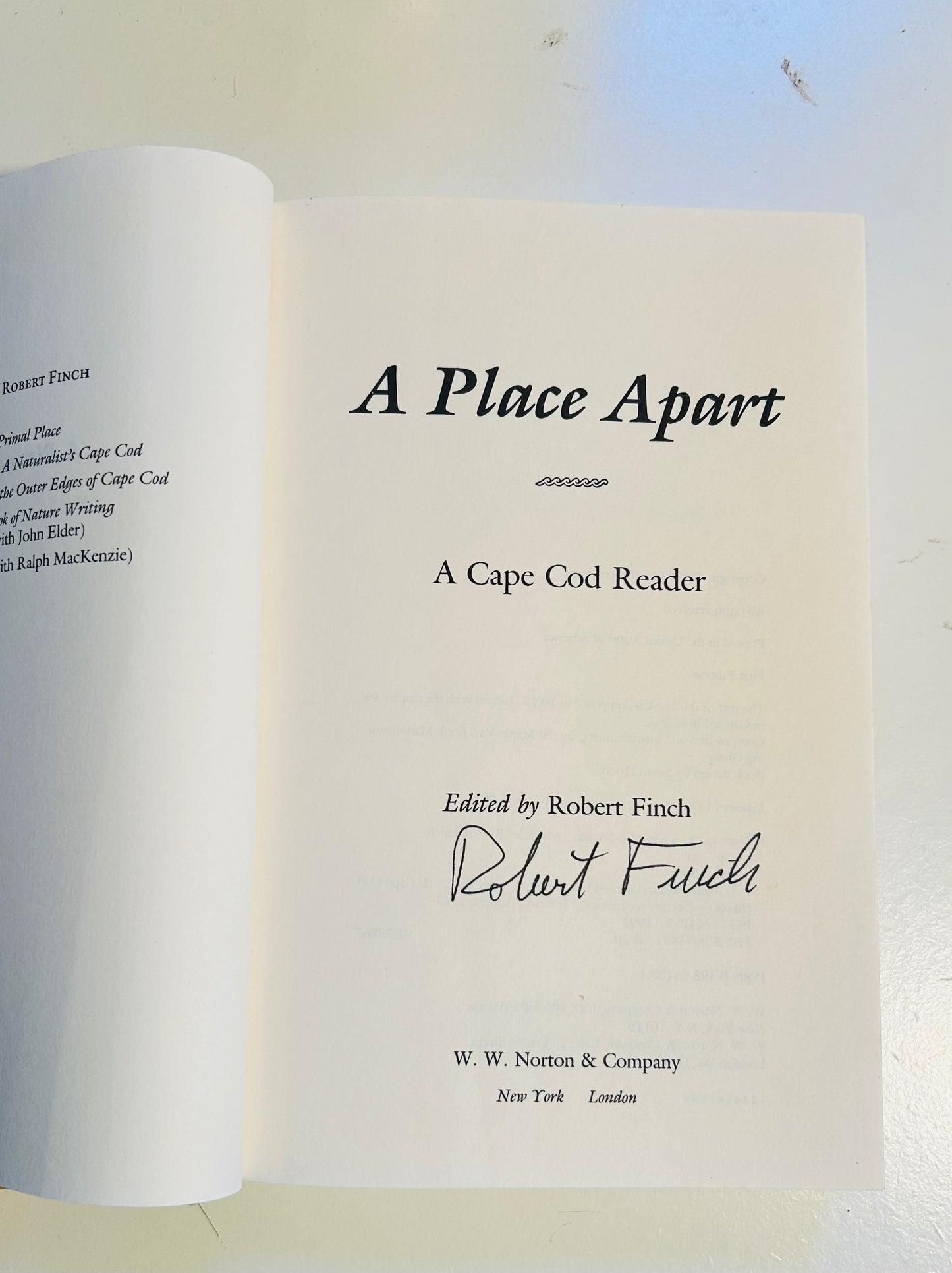 A Place Apart: A Cape Cod Reader (signed copy)