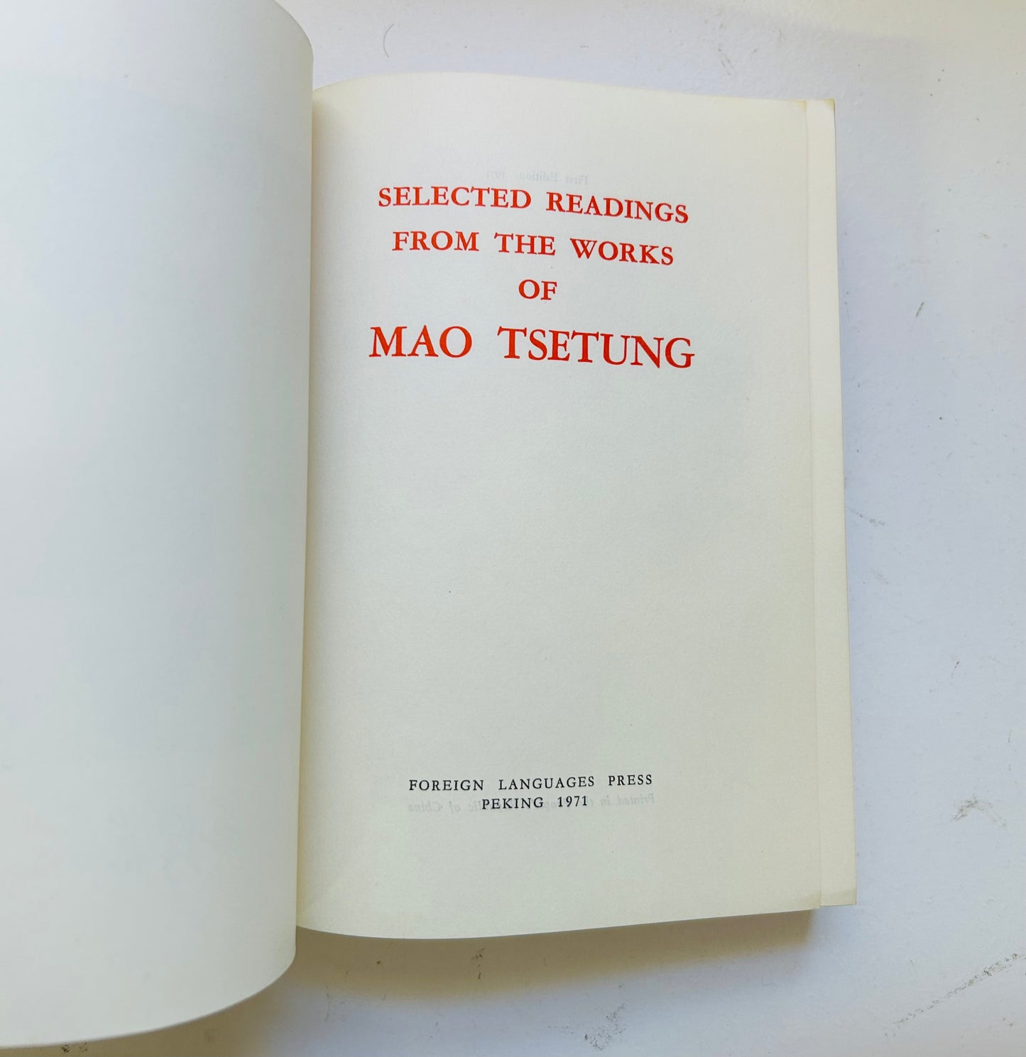 Selected Readings from the Works of Mao Tsetung