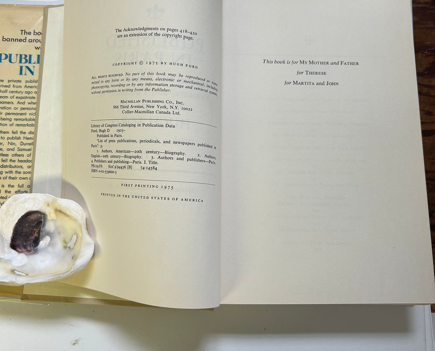 Published in Paris: American and British Writers, Printers, and Publishers in Paris, 1920-1939