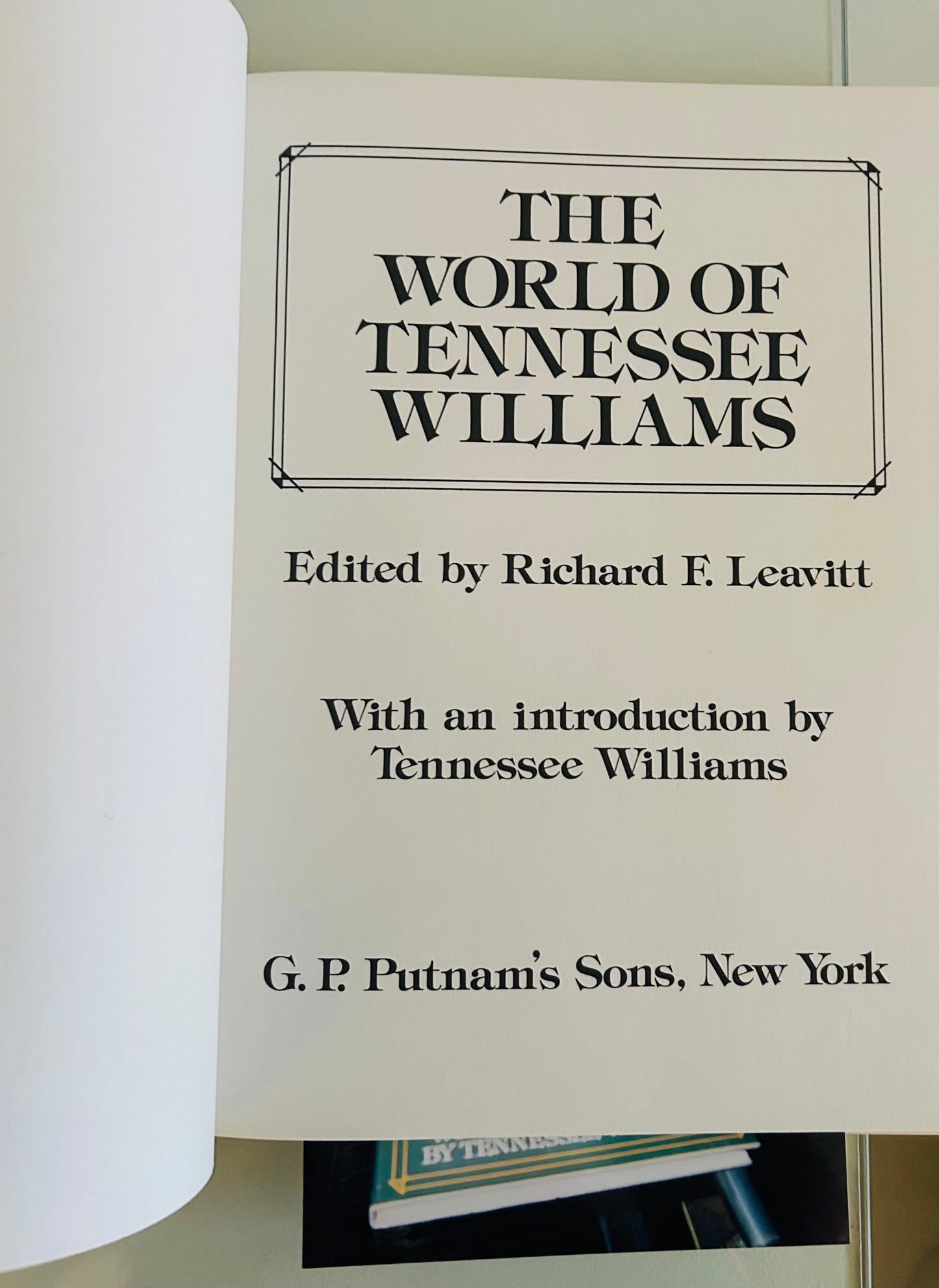 The World of Tennessee Williams (signed by both authors)