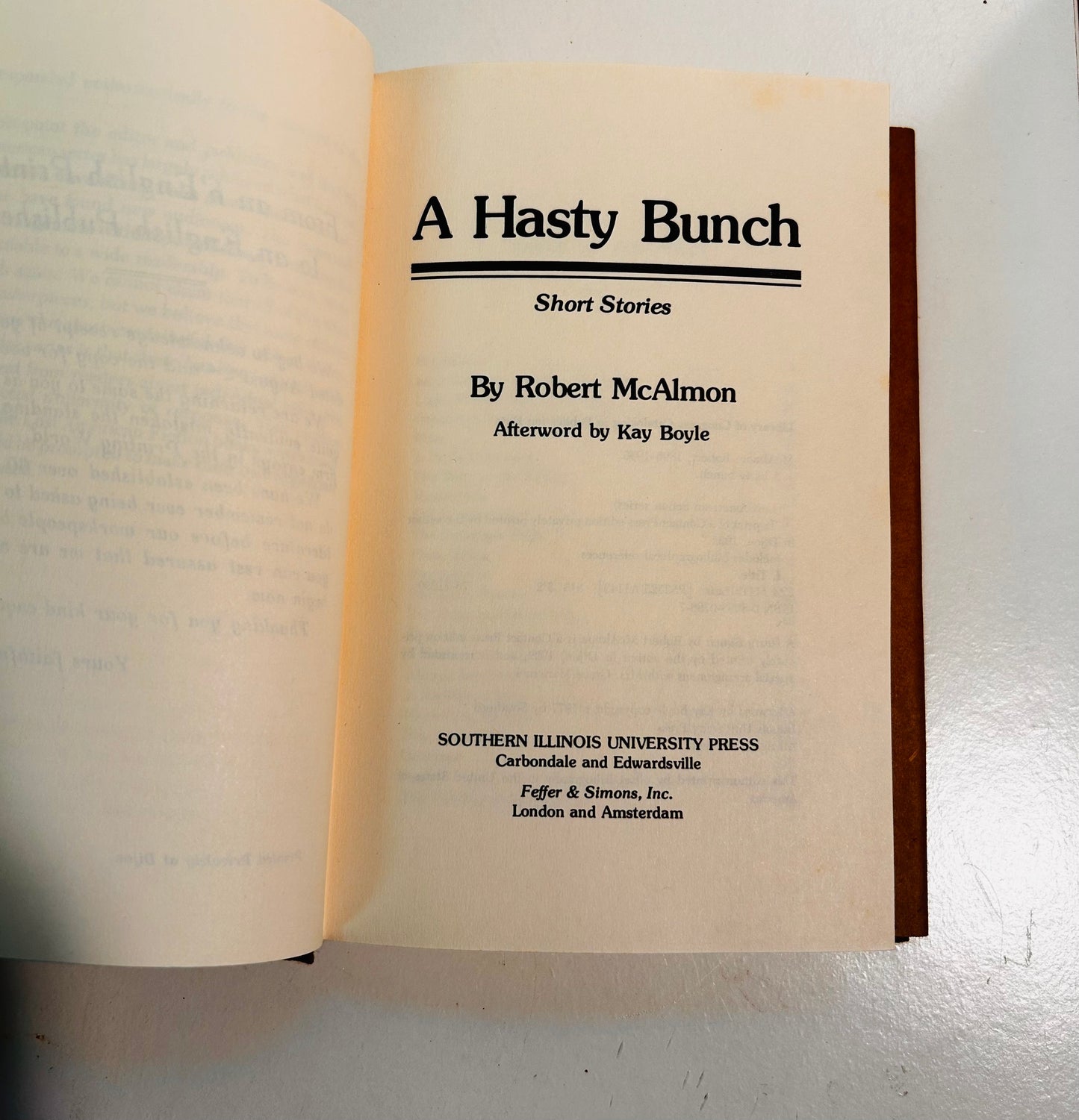 A Hasty Bunch: Short Stories (signed copy)