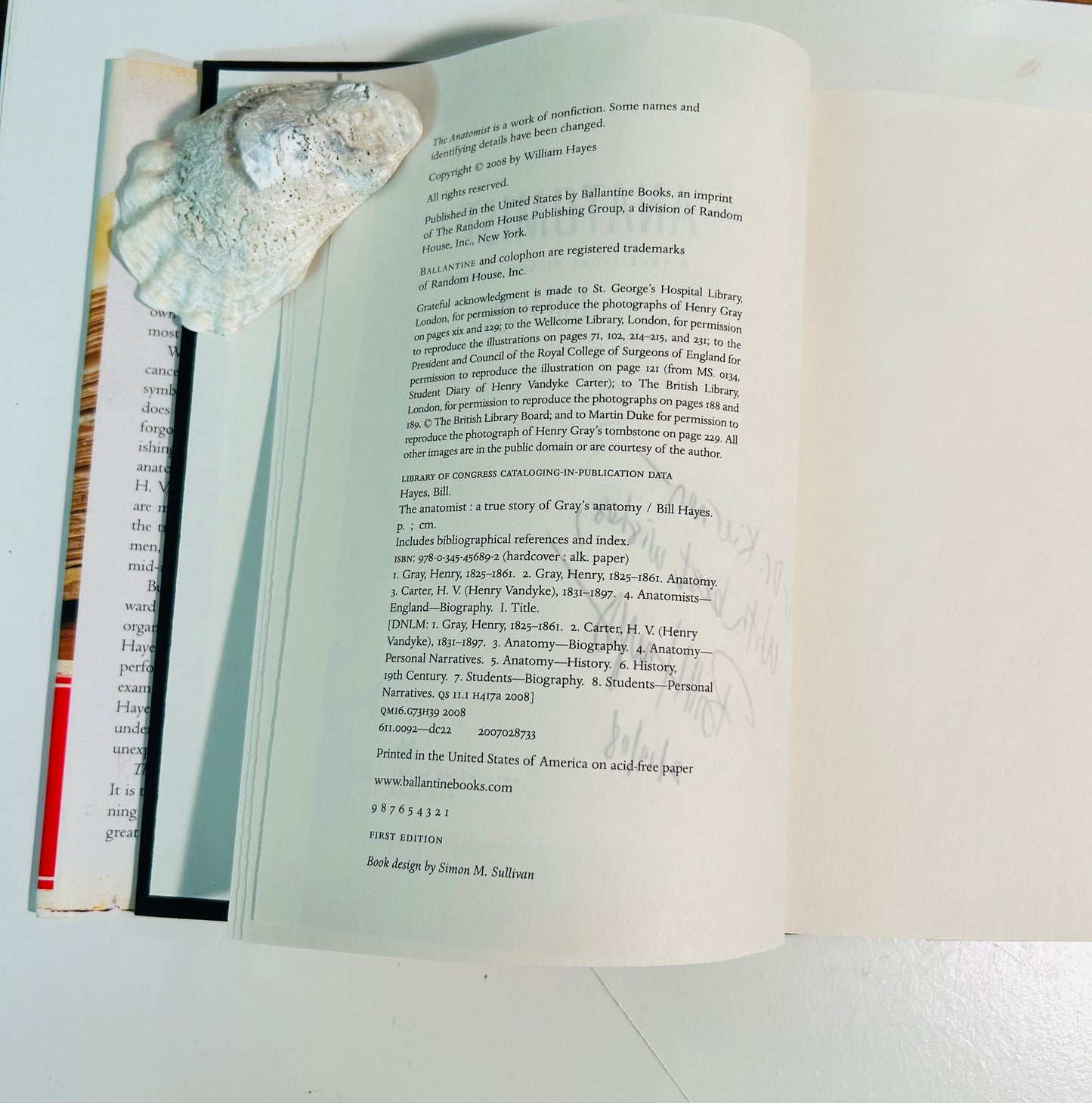 The Anatomist: A True Story of Gray's Anatomy (signed copy)