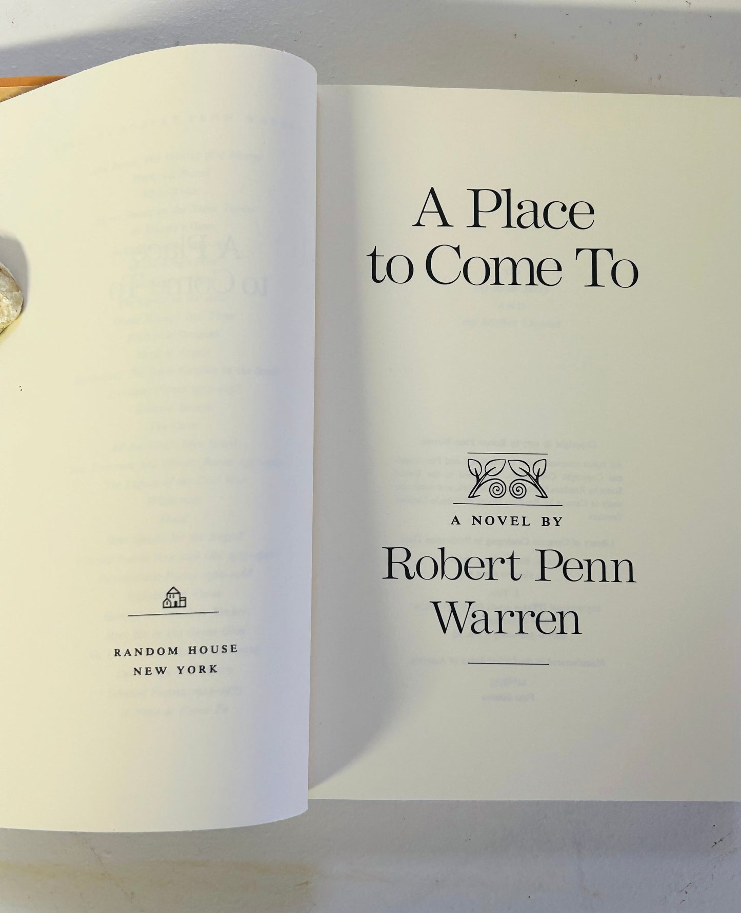 A Place to Come to (inscribed copy)