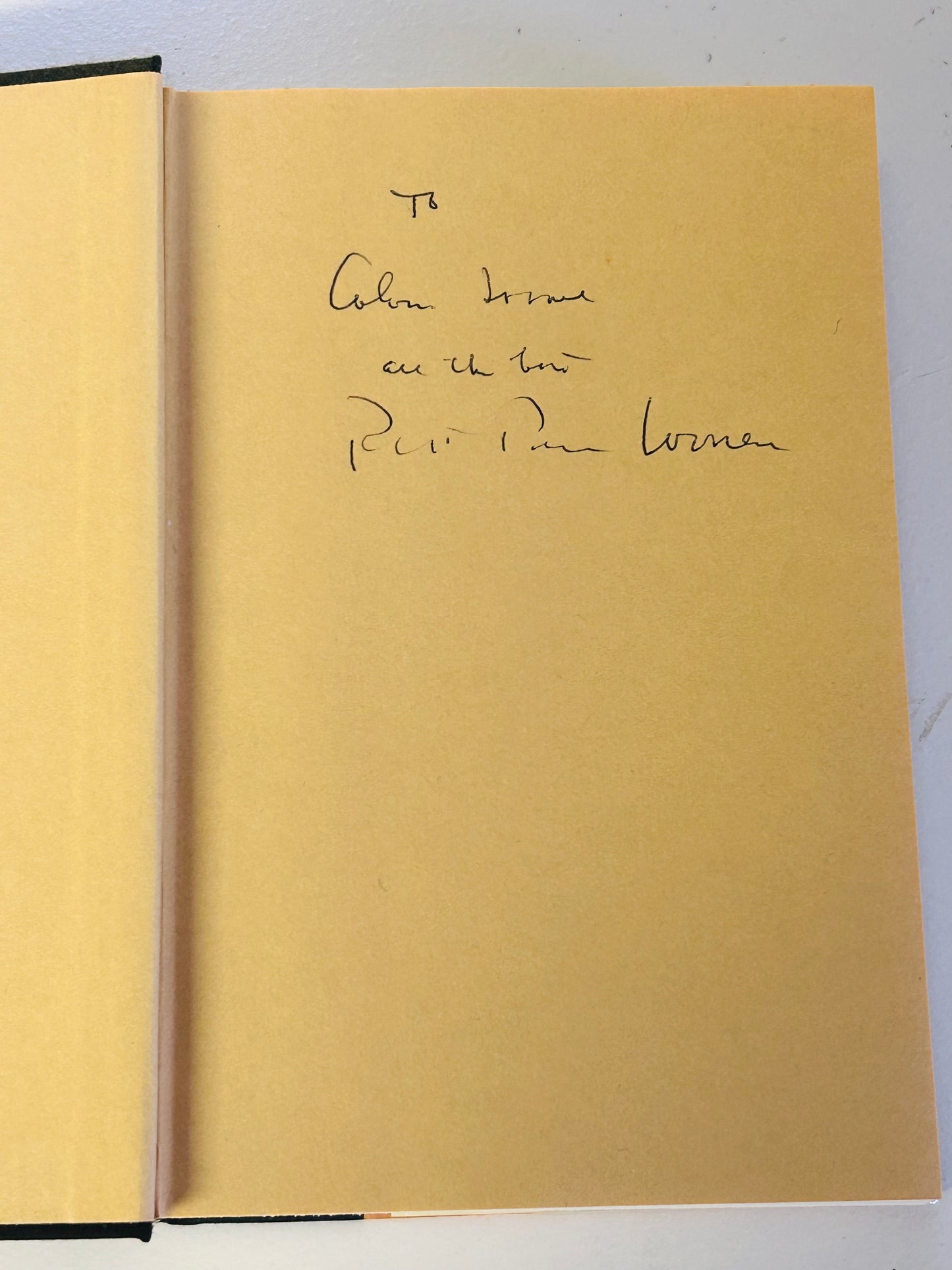 A Place to Come to (inscribed copy)