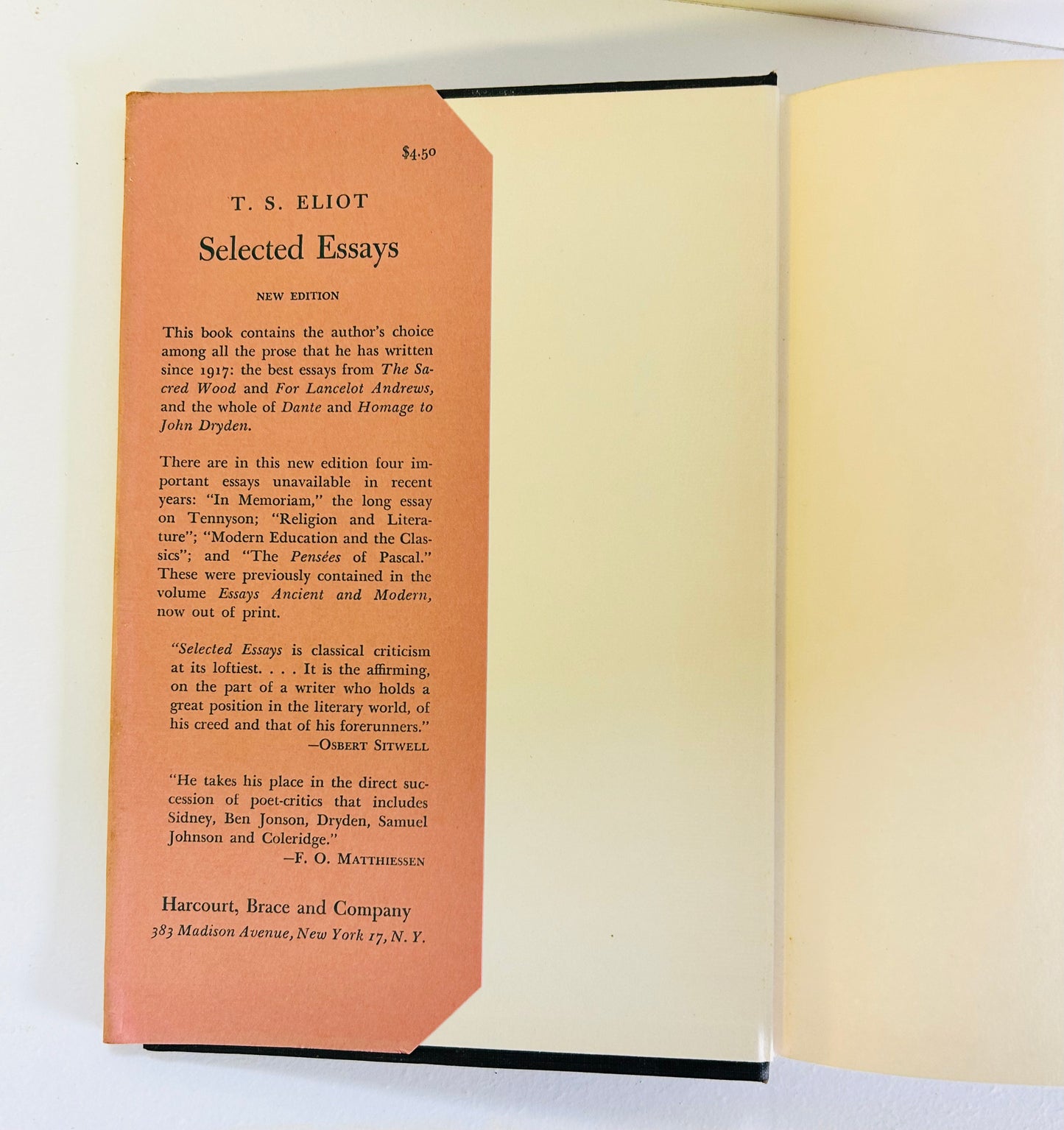 Selected Essays of T.S. Eliot