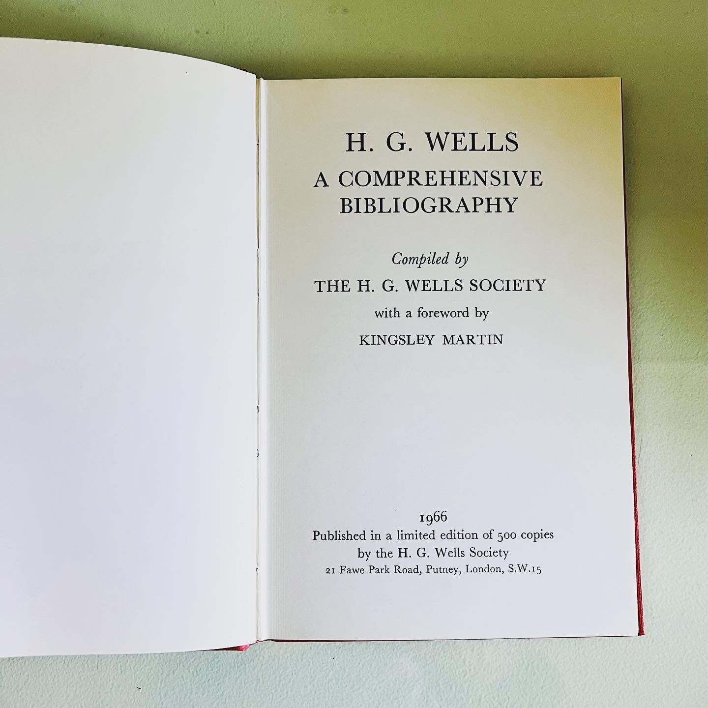 H.G. Wells: A Comprehensive Bibliography - Burning Tree Books